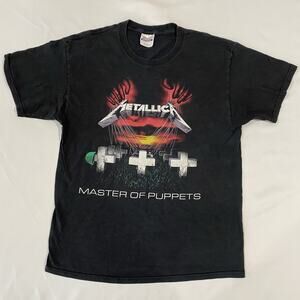 Vintage Y2K Metallica Master of Puppets Tour T-Shirt Black Men’s Size Large